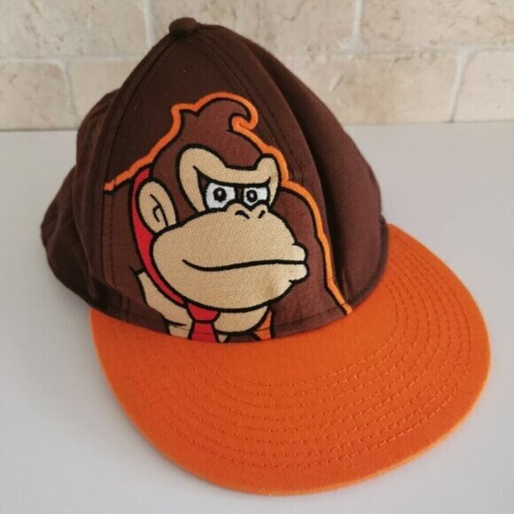 Nintendo Donkey Kong Hat Big Face Official Cap  Hat Adult Fitted S/M Super Mario - Picture 1 of 6